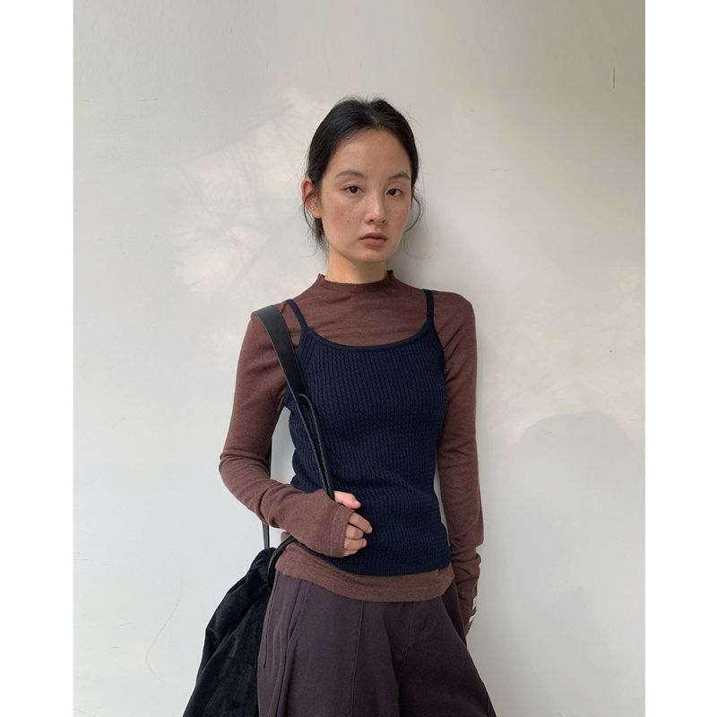 【EVERTRUE】羊毛吊带针织衫女2025秋新款韩版打底无袖背心35271