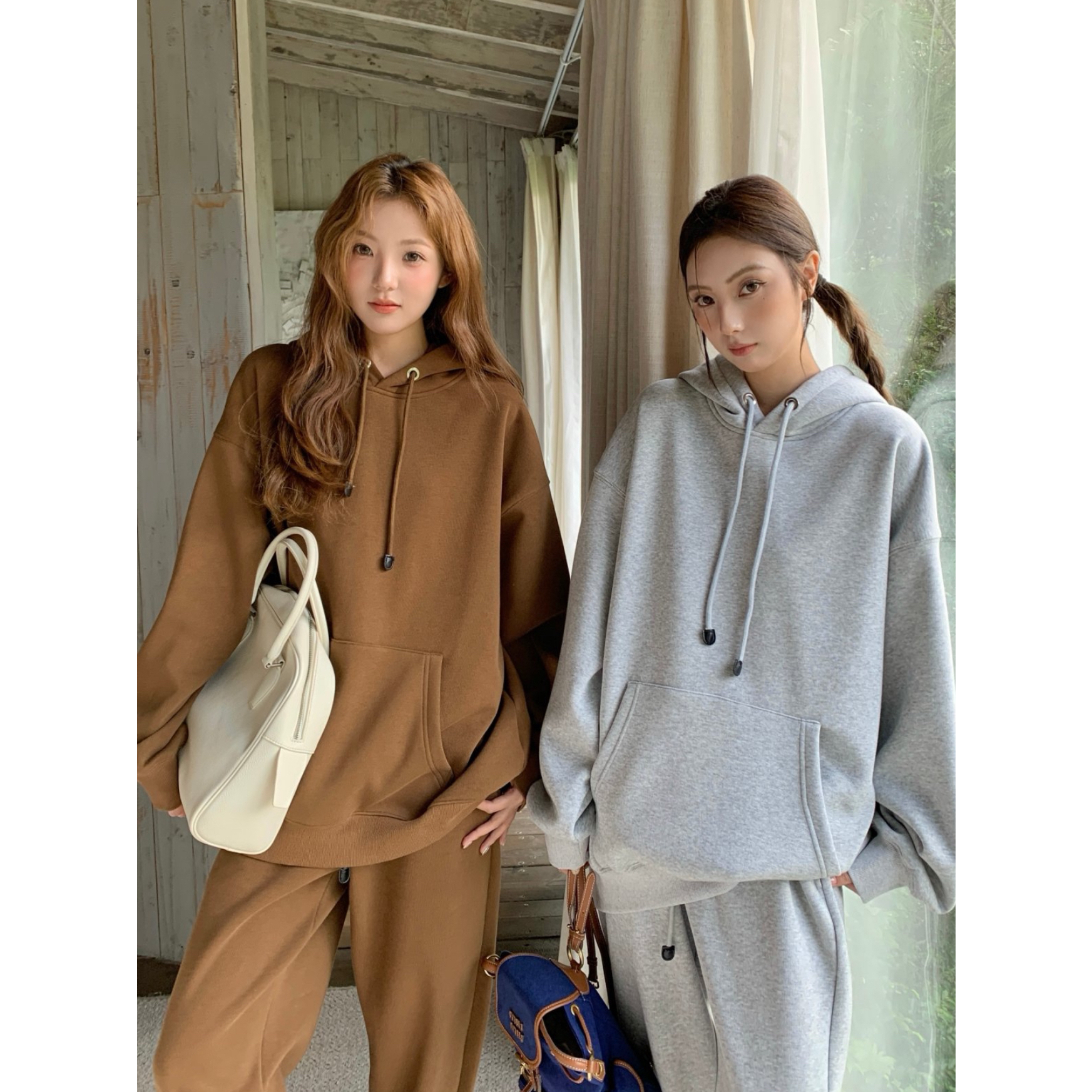 正品11AN-加绒加厚潮流简约抽绳连帽落肩袖设计卫衣AS61701