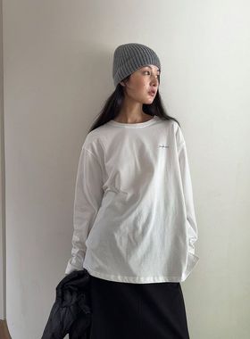 2025秋冬【EVERTRUE】韩版纯棉纯色针织打底衫休闲长袖女61832