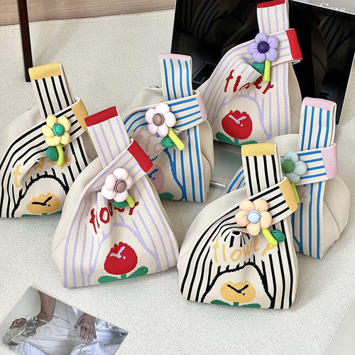 节日针织手提包店庆活动伴手礼袋