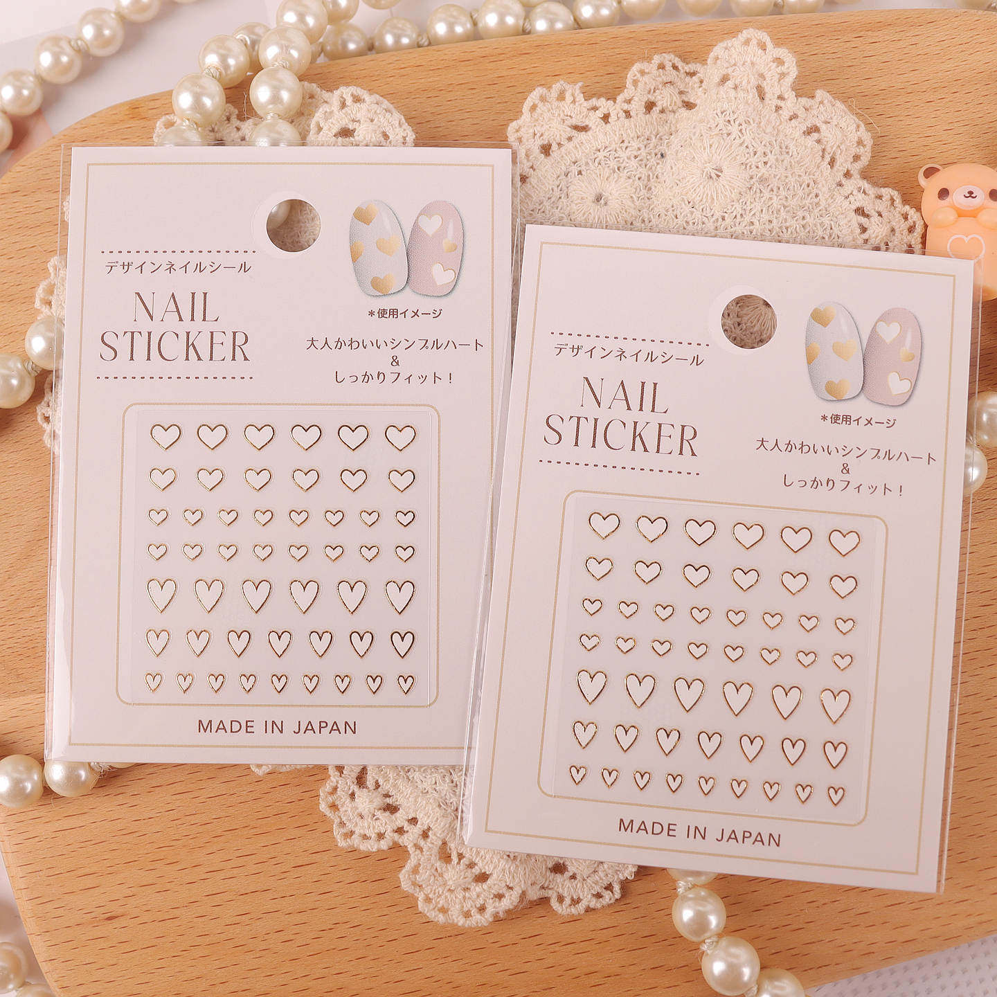 日本本土爱心指甲贴纸手工DIY彩绘限定甜美涂鸦可爱美甲工具装饰