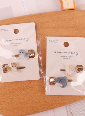 日本本土可爱卡通动物造型小发夹女合金小夹子小猫咪发饰头饰迷你