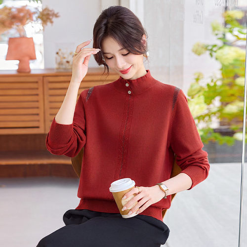 秋冬妈妈婚宴礼服针织打底衫
