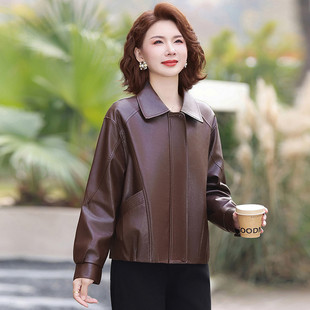 中年女人皮衣2026新款春装妈妈外套端庄大气今年流行好看PU皮夹克
