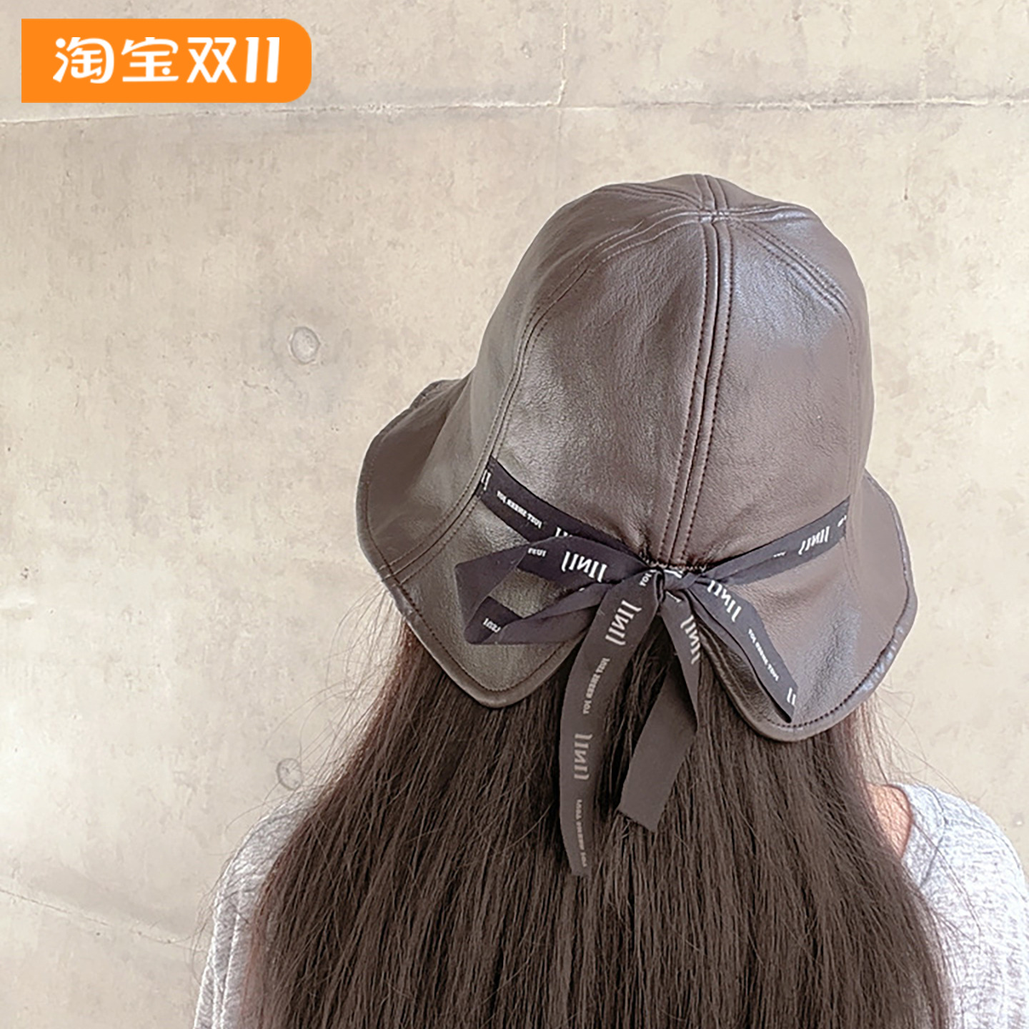 素颜蝴蝶结气质PU皮防晒百搭秋冬