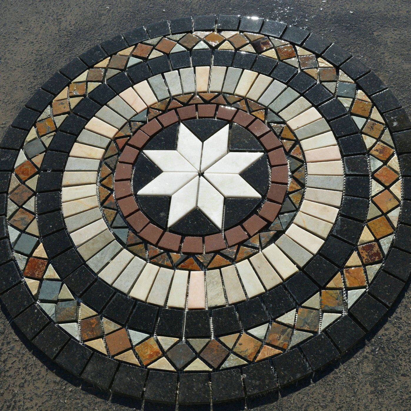 石材马赛克别墅庭院花园石材拼花地板砖院子地砖石板地面砖