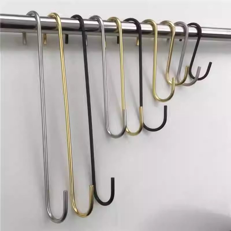 长钩子服装店S钩挂钩金色S型挂钩陈列货架 女装店挂衣服S勾挂衣钩,商业/办公家具,挂钩,淘宝优惠券,粉丝福利购,淘宝优惠卷