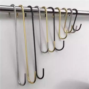 长钩子服装店S钩挂钩金色S型挂钩陈列货架 女装店挂衣服S勾挂衣钩