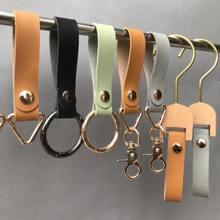服装店挂钩陈列展示架牛仔裤钩子PU皮扣S挂钩弹簧圈女装店挂衣钩