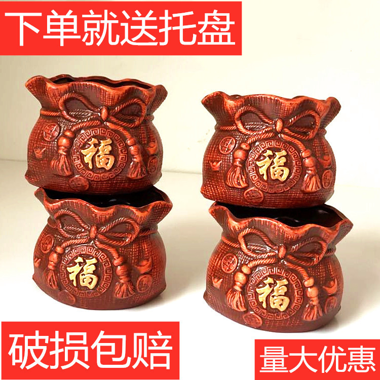 陶瓷花盆复古桌面摆件欧式陶瓷