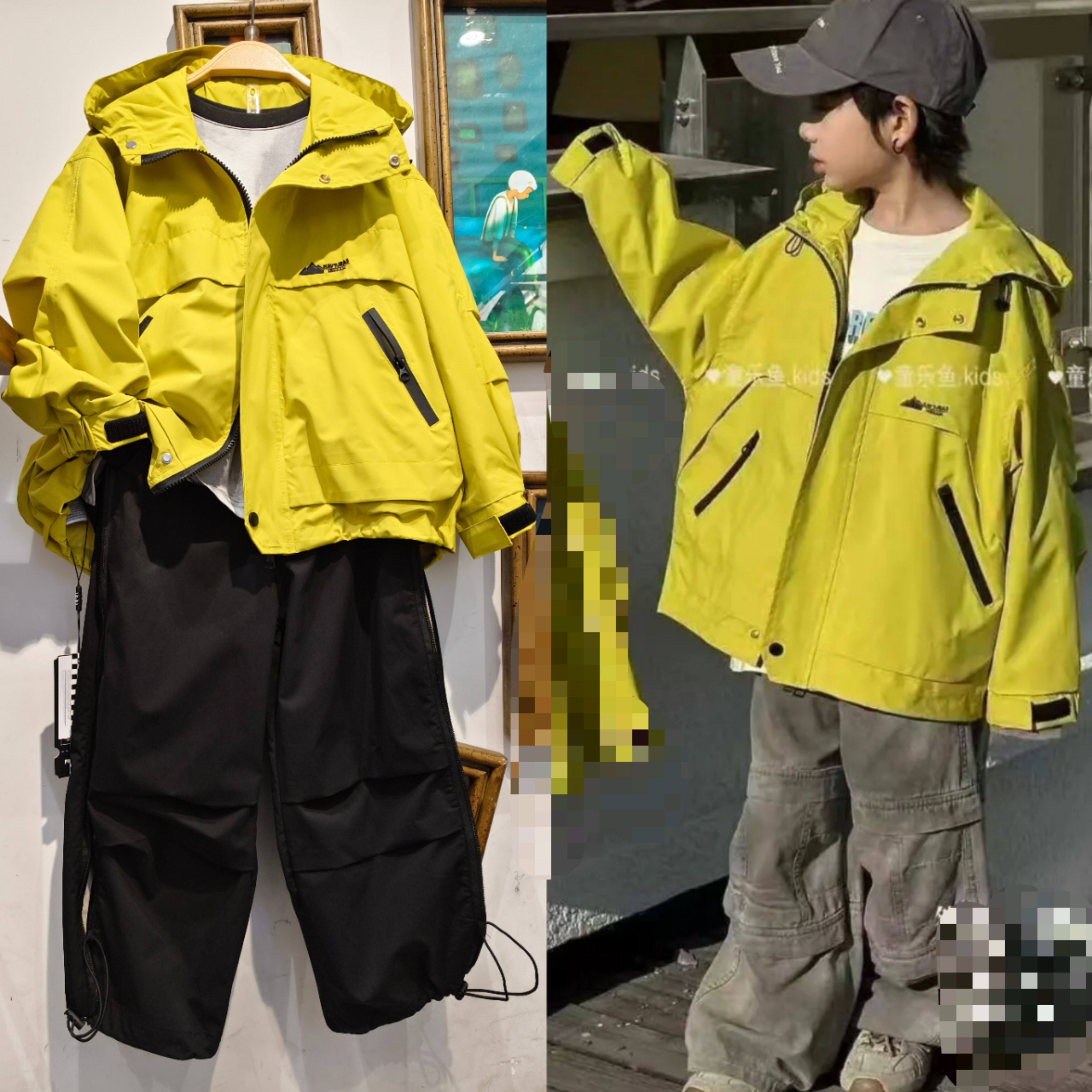 春装 男童女童 黄色 拉链冲锋衣风衣外套 120-170 369元