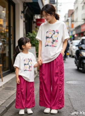 夏季新款 女童可亲子 白色 圆领短袖T恤 110-170 159元