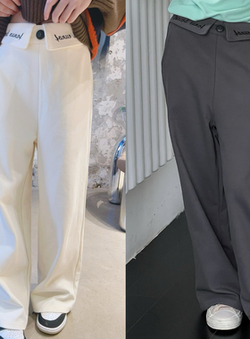 Half modern 女童可亲子 杏色 灰色 直筒裤 7～19 286元