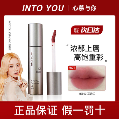 INTO YOU浓缩唇釉es05口红唇泥丝绒哑光雾面不易粘杯小众es06