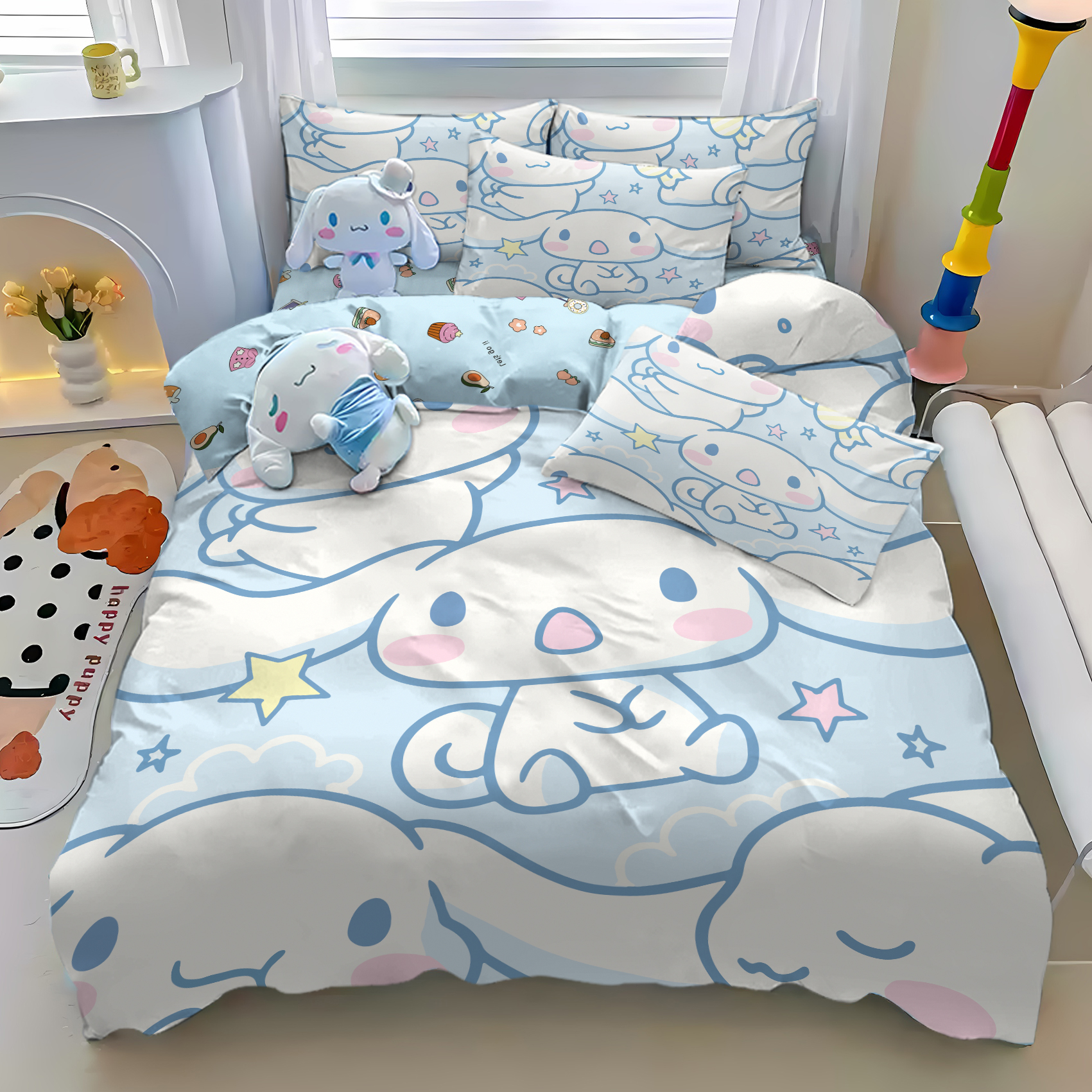 玉桂狗卡通儿童房全棉单人床1.2被套三件套家用1.8床四件套纯棉