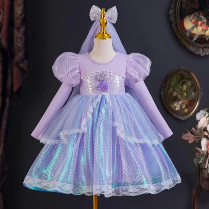 美人鱼公主裙女童秋装高端小女孩生日礼服裙子洛丽塔蓬蓬纱裙新款,童装/婴儿装/亲子装,连衣裙,淘宝优惠券,粉丝福利购,淘宝优惠卷