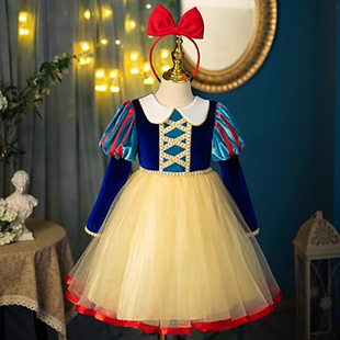裙 连衣裙迪士尼宝宝洋气裙子冬季 白雪公主裙女童春秋新款 儿童长袖
