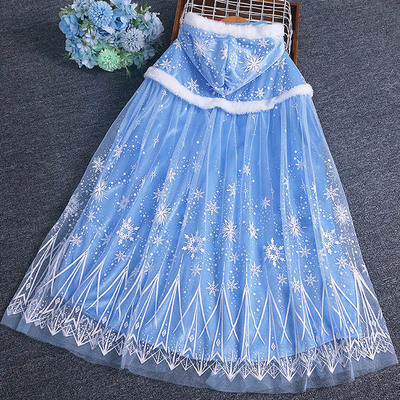 女童冰雪奇缘爱莎加厚斗蓬披肩