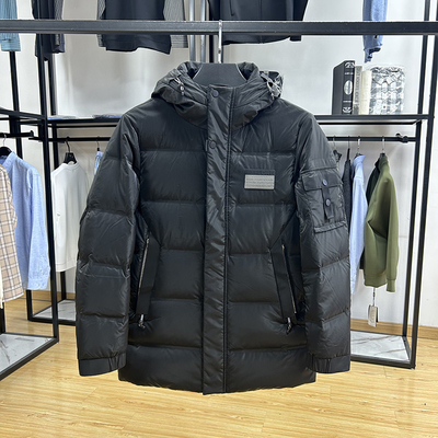 质感哑光面料防水防风中长款羽绒服秋冬季保暖90白鸭绒蓬松外套厚