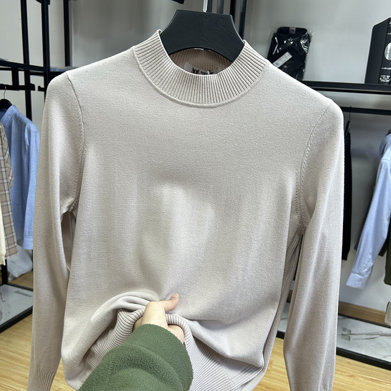 全绵羊毛素净休闲纯色百搭半高领时尚针织衫秋冬季修身毛衣打底衫,男装,针织衫/毛衣,淘宝优惠券,粉丝福利购,淘宝优惠卷