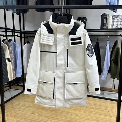 高克重户外休闲时尚工装防水防风冲锋鹅绒服冬季宽松加厚羽绒服男
