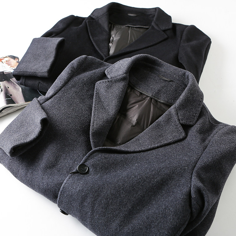 可拆羽绒内胆商务休闲西装领中长款毛呢大衣秋冬保暖修身呢子外套,男装,毛呢大衣,淘宝优惠券,粉丝福利购,淘宝优惠卷
