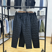 保暖御寒鸭绒长裤 新国标90绒纯色百搭通勤松紧腰直筒羽绒裤 秋冬季