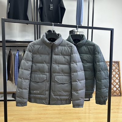 轻薄款夹克式立领修身短款羽绒服秋冬季通勤百搭90白鸭绒外套上衣