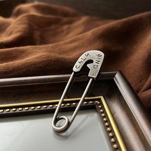 饰 扣针围巾固定装 古风字母别针粗针开衫 披肩胸针毛线胸针复古开衫