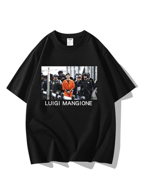Luigi Mangione橙色超人照片路易吉曼吉奥内同款囚服短袖T恤衣服