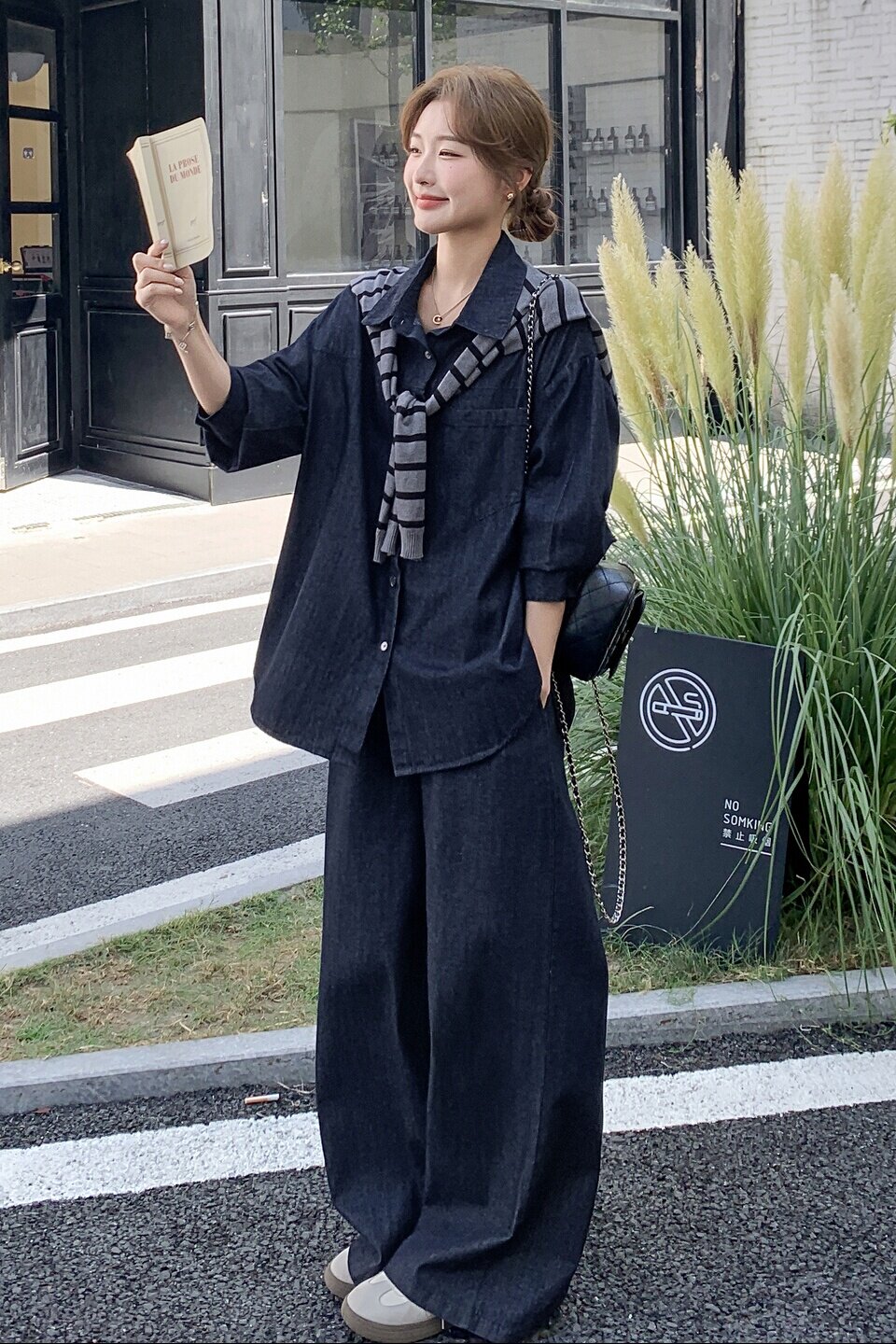 【新品】数据好！秋季牛仔披肩三件套2C296-9521-P185-K248,女装套装/套裙,2C296