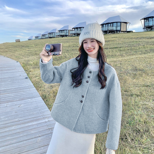 新款现 货！数据好 秋冬双面羊绒短款大衣2C296-9555-P225-K318图片