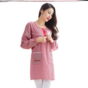 羽绒服罩衣围裙薄款做饭穿的薄罩衣连手套短款2023新款网红日系棉