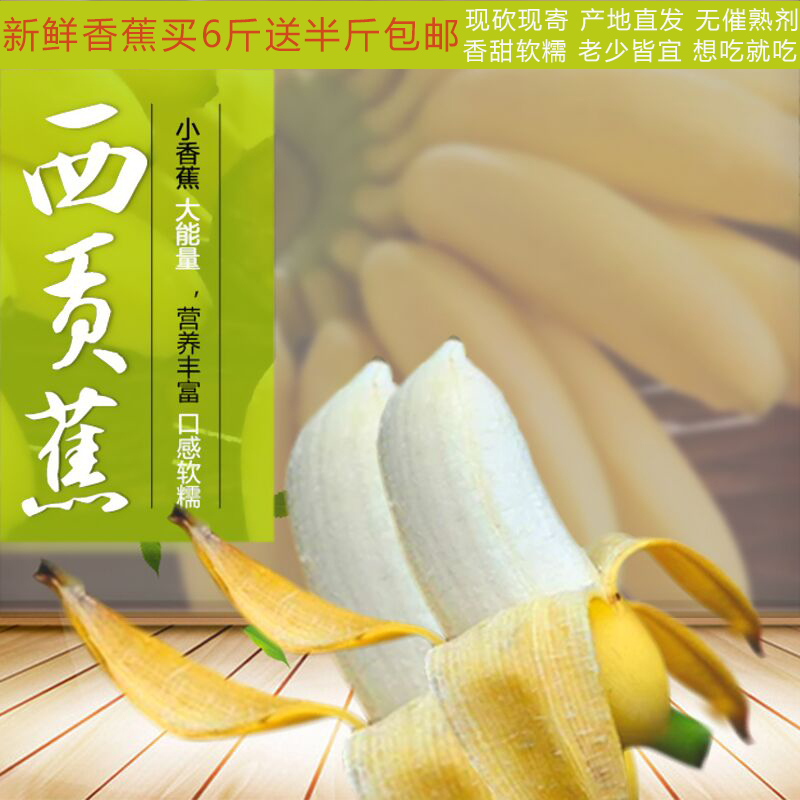 香蕉新鲜水果广西南宁西贡蕉农家特产粉蕉芭蕉香甜软糯8斤包邮