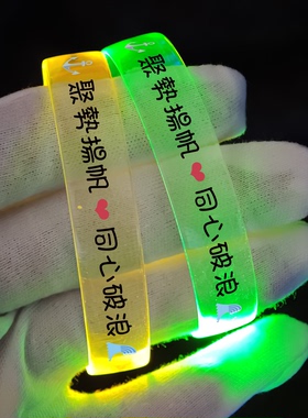 LED闪光手环TPU软发光手环演唱会音乐节派对应援荧光手环助威道具