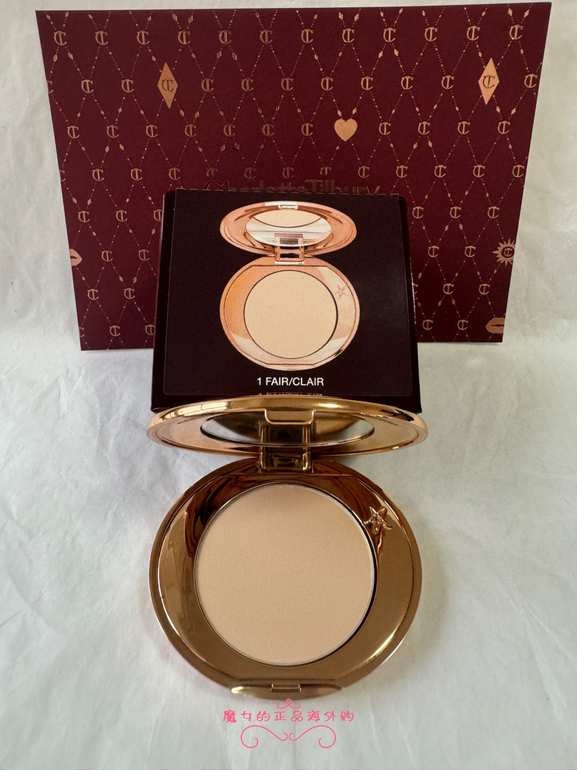 现货国柜版正品 CT夏洛特蒂铂丽恒雾蜜粉饼3.4g 控油持久定妆遮瑕