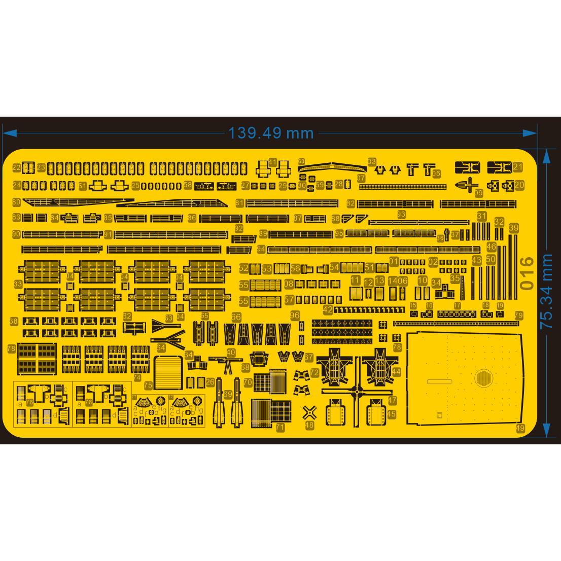 1/700 中国054A型护卫舰蚀刻片 套改配号手06727 蓝星006
