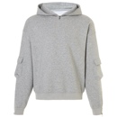 LEAKY 形连帽立体手臂口袋拉链卫衣 进口重磅复合棉混纺双层Boxy版