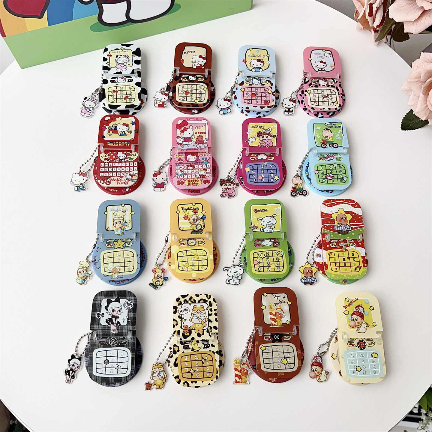 新款卡通翻盖大哥大手机磁吸支架