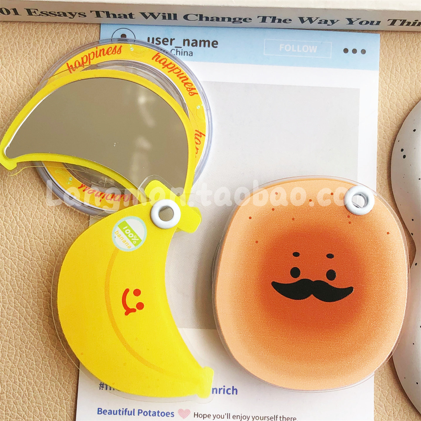 新款创意香蕉土豆镜子手机磁吸气囊支架适用magsafe懒人桌面背贴,3C数码配件,手机支架/手机座,淘宝优惠券,粉丝福利购,淘宝优惠卷