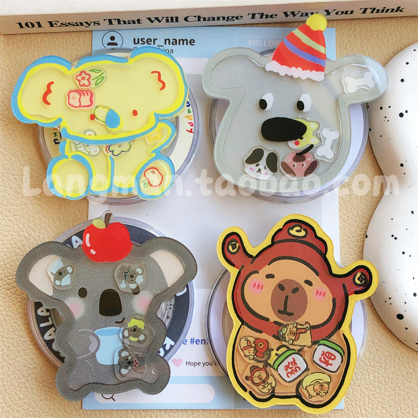 懒人卡皮巴拉可爱财神爷手机磁吸