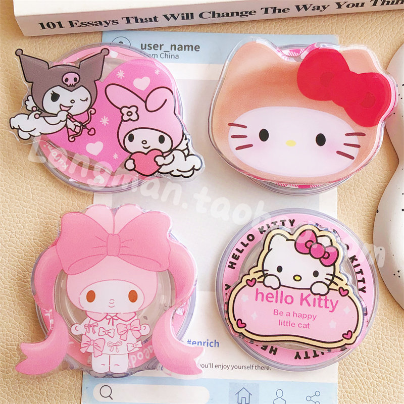 ins可爱红蝴蝶结凯蒂猫磁吸支架适用magsafe强力吸附手机桌面支架