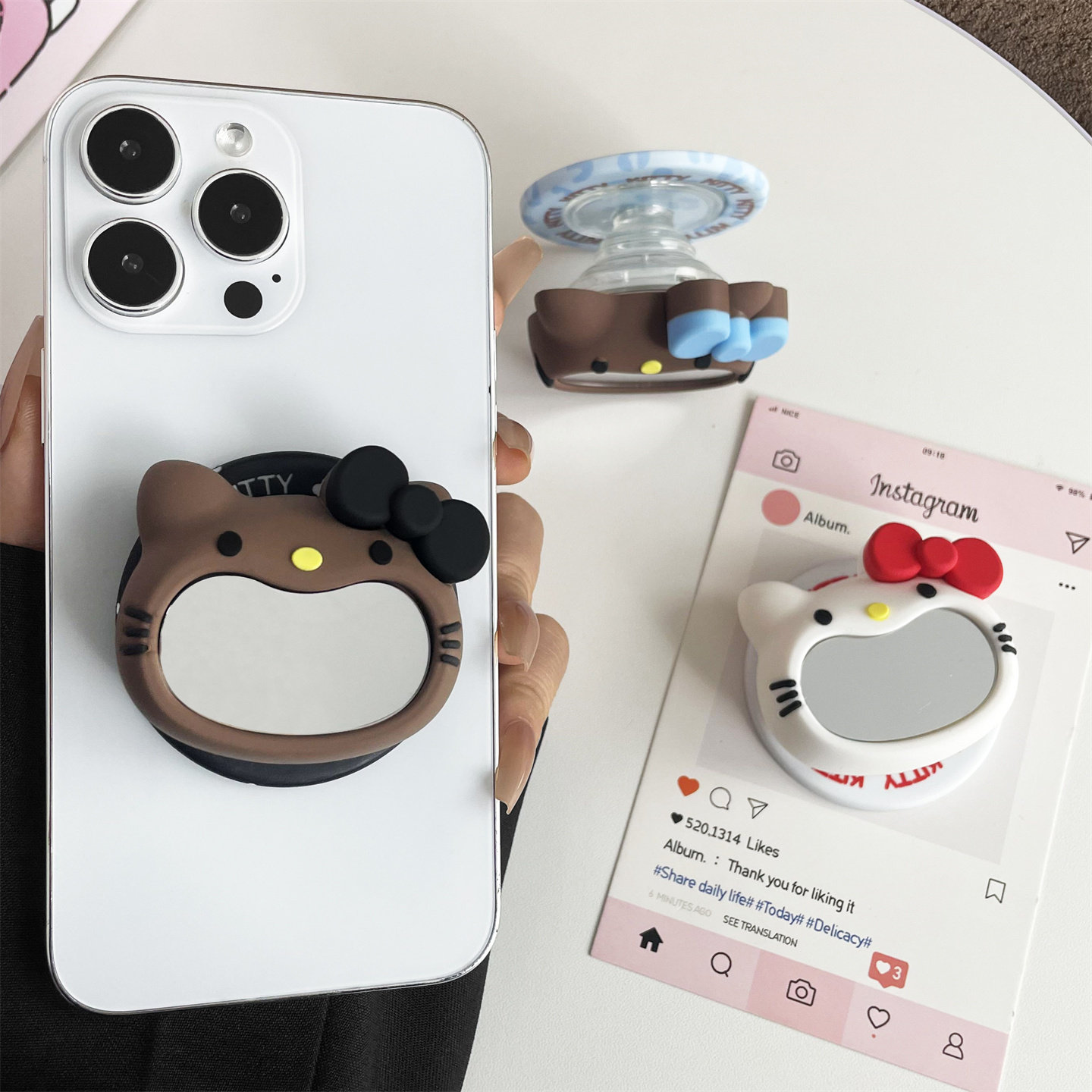 凯蒂猫磁吸支架手机镜面支架