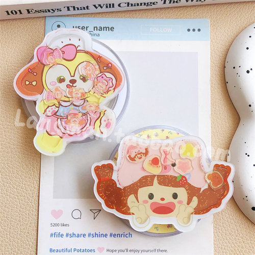 可爱辫子小女孩摇摇乐磁吸支架