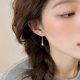 迷度S925银针小众设计水滴耳环日常珍珠耳钉时髦两戴耳坠流苏耳饰