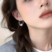 迷度S925银针碎银子耳环小众设计高级感珍珠耳钉气质冷淡风简约女
