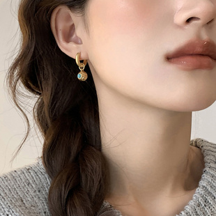 迷度原创小众设计绿松石耳环一款两戴做旧耳圈撞色耳饰高级感女潮