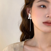 迷度原创手捧花S925银针耳钉流苏耳线冷淡风一款 两戴清冷优雅精致