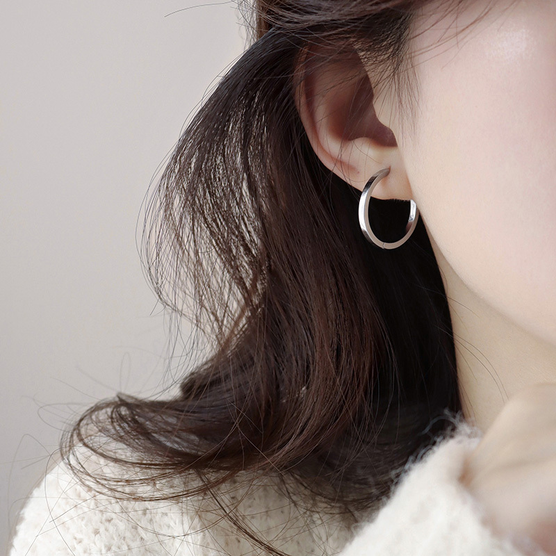 经典耳环耳圈极简素圈百搭气质