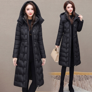 韩版连帽中长款皮棉服女2026冬季新款加厚保暖修身显瘦黑色皮棉衣